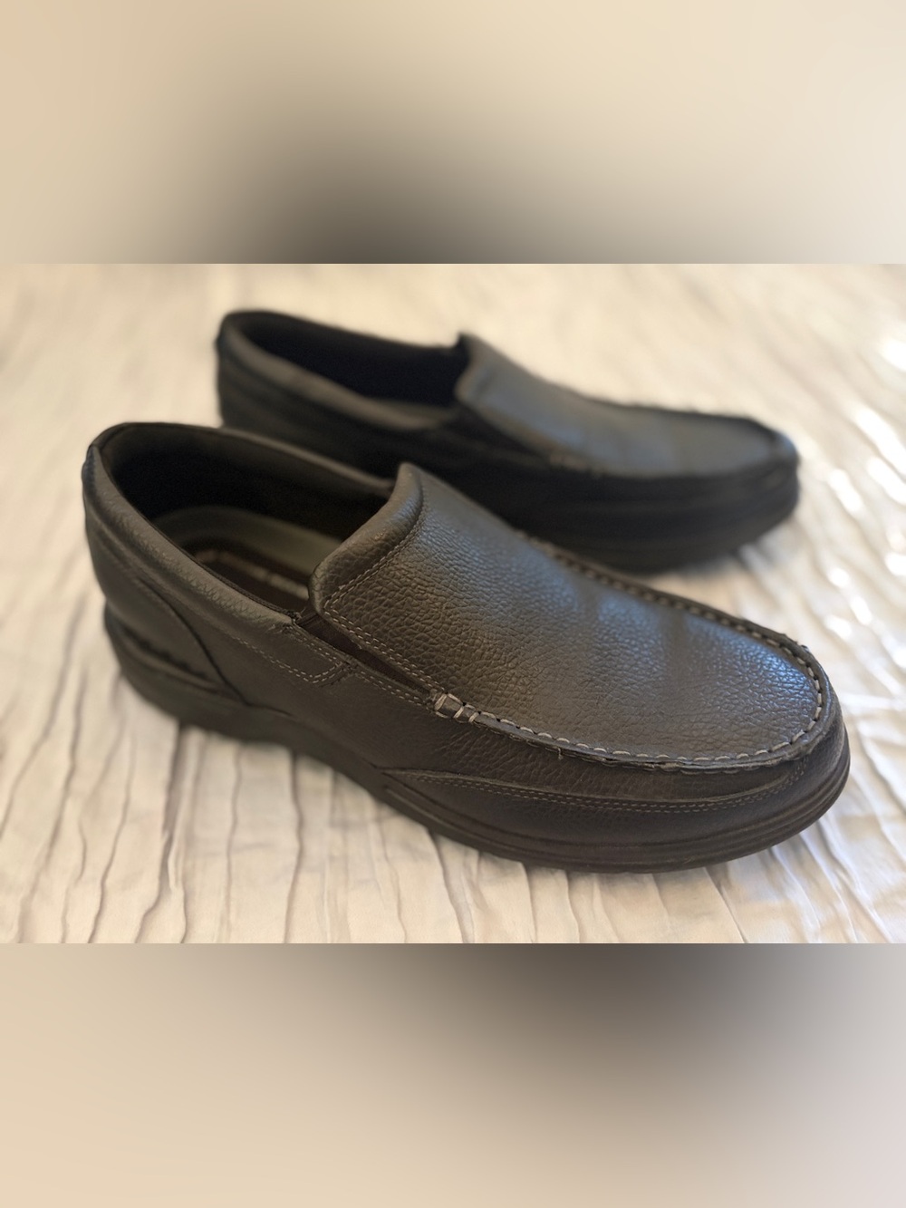Rockport Men’s ProWalker Eureka Plus Slip-On Leather Shoes Black 11.5 M LIKE NEW
